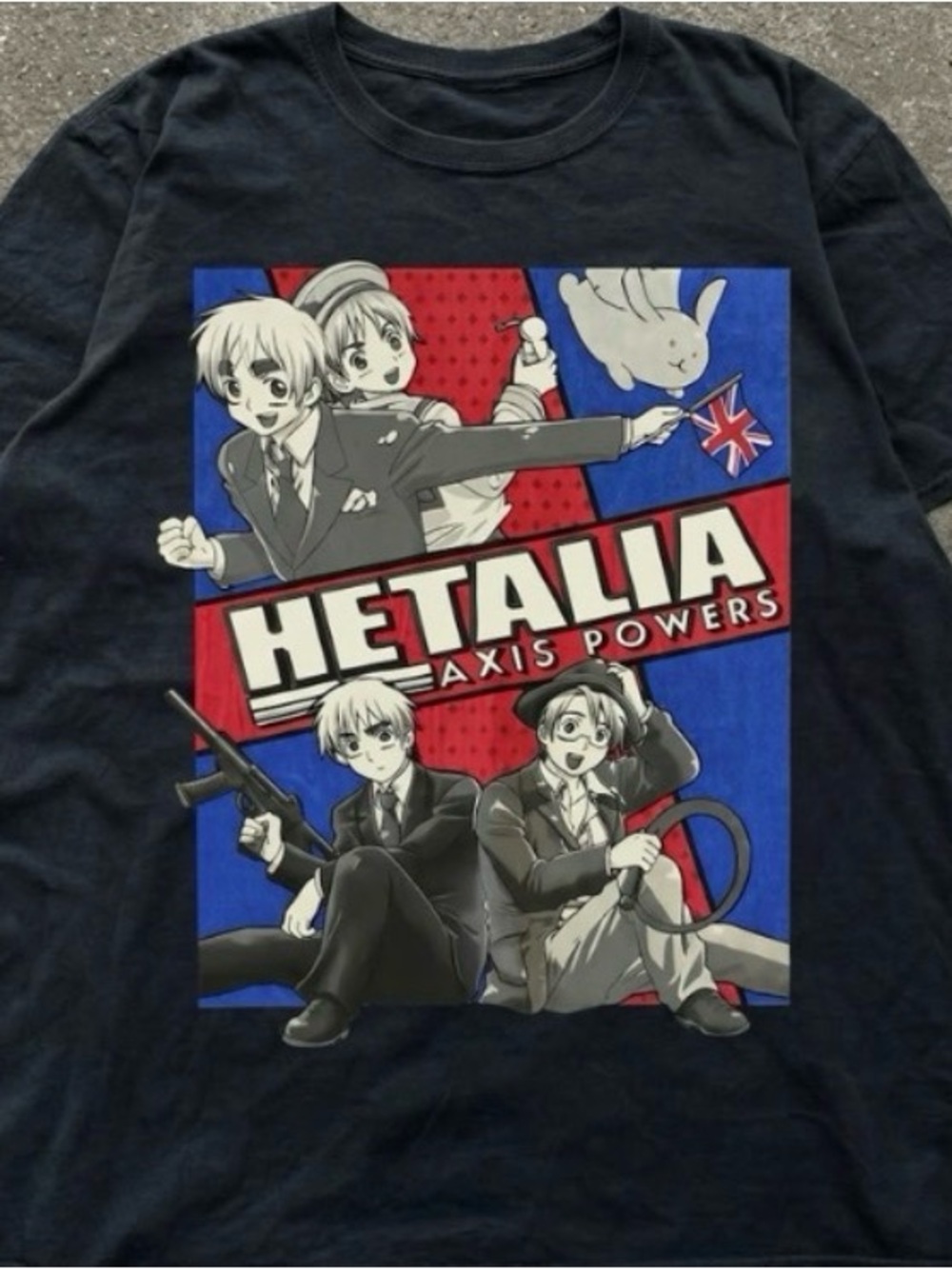 Hetalia Axis Powers Anime Graphic T-Shirt Black